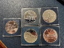 Various years Canada Silver Dollars