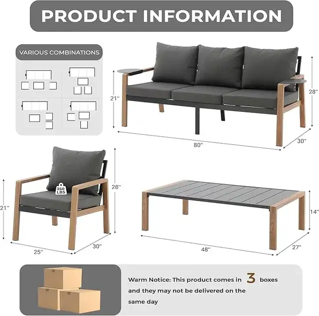 Brand New 4pcs Modern Patio Furniture Set $599 - Photo 4