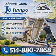 DÉMONTAGE ABRIS TEMPO - SERVICE RAPIDE (514) 880-7868