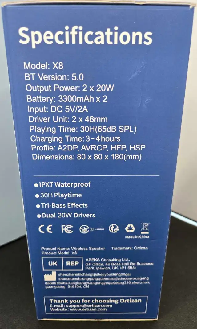 ORTIZAN X8 BLUETOOTH SPEAKER - Photo 2