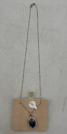 14K 6.7gr White Gold Necklace with Diamond & Tanzanite Pendant - Photo 4