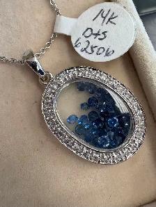 14K 6.7gr White Gold Necklace with Diamond & Tanzanite Pendant - Photo 5