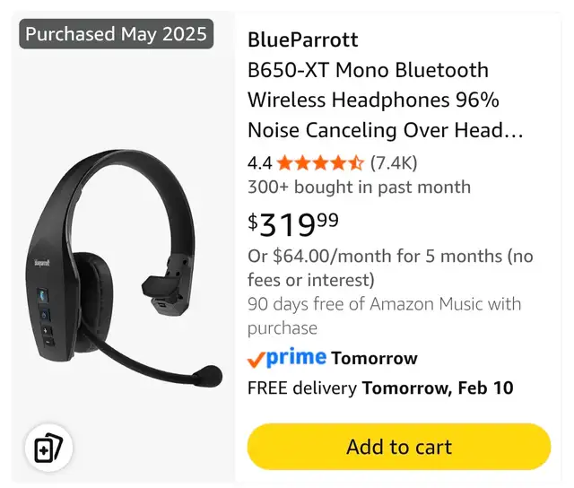Blue Parrot B650-XT Wireless Headset Bluetooth, Cheap !$120 - Photo 3