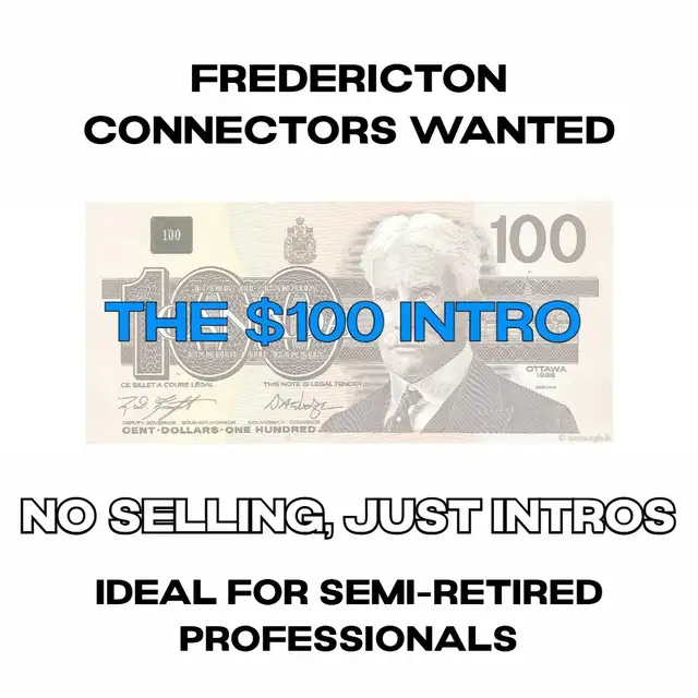 Side gig for well-connected retirees — no selling, just intros