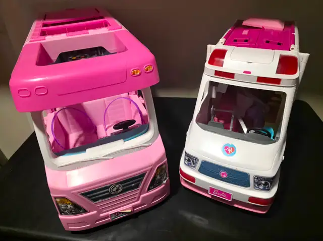 Barbie Ambulance with Barbie camper and all accessories