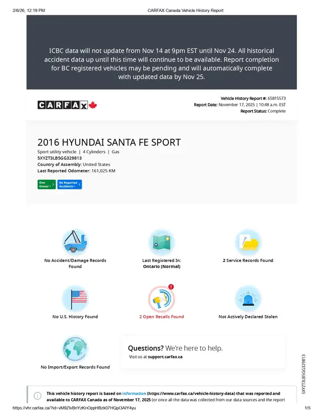 2016 Hyundai Santa Fe Sport 2.4l 4cyl, 165km only! no accidents, - Photo 2
