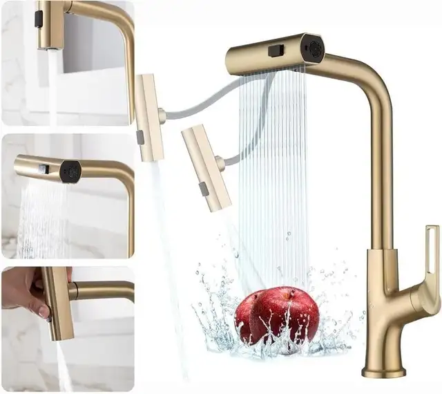 Brand New Brushed Gold Kitchen Faucet For Sale