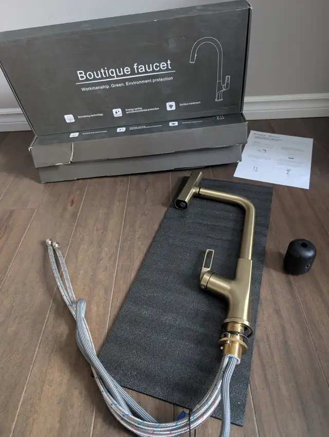 Brand New Brushed Gold Kitchen Faucet For Sale - Photo 2