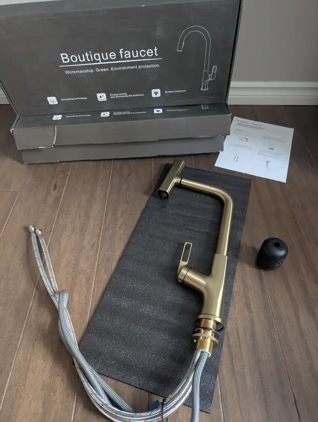 Brand New Brushed Gold Kitchen Faucet For Sale - Photo 3