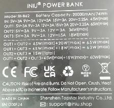 INIU B62 Power Bank, 20000mAh 65W USB C Laptop Portable Charger - Photo 2