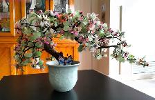 Ancient Style Jade Glass Flower Tree - Photo 3