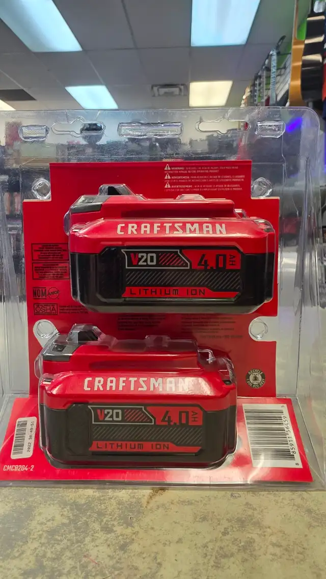 Craftsman V20 4.0Ah Battery 2-Pack CMCB204-2 - BRAND NEW - Photo 2