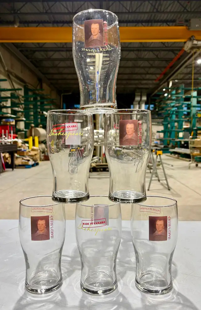 Set Of Six "Shakespeare" Themed Beer Glasses ("The Bard’s Beer") - Photo 4