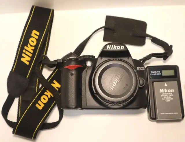Nikon  - D3000 DSLR BODY, 64GB MEM, CASE, A1