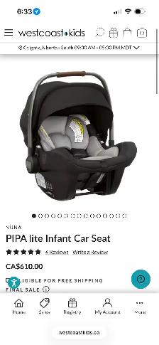 Nuna PIPA Car Seat for sale $50