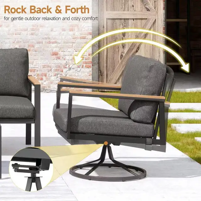 Brand New 5Pcs Patio Furniture Set Swivel Roker Chairs $799 - Photo 9