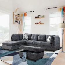 Brand New 4-Piece Sectional Sofa Set - Grey Amazing Sale