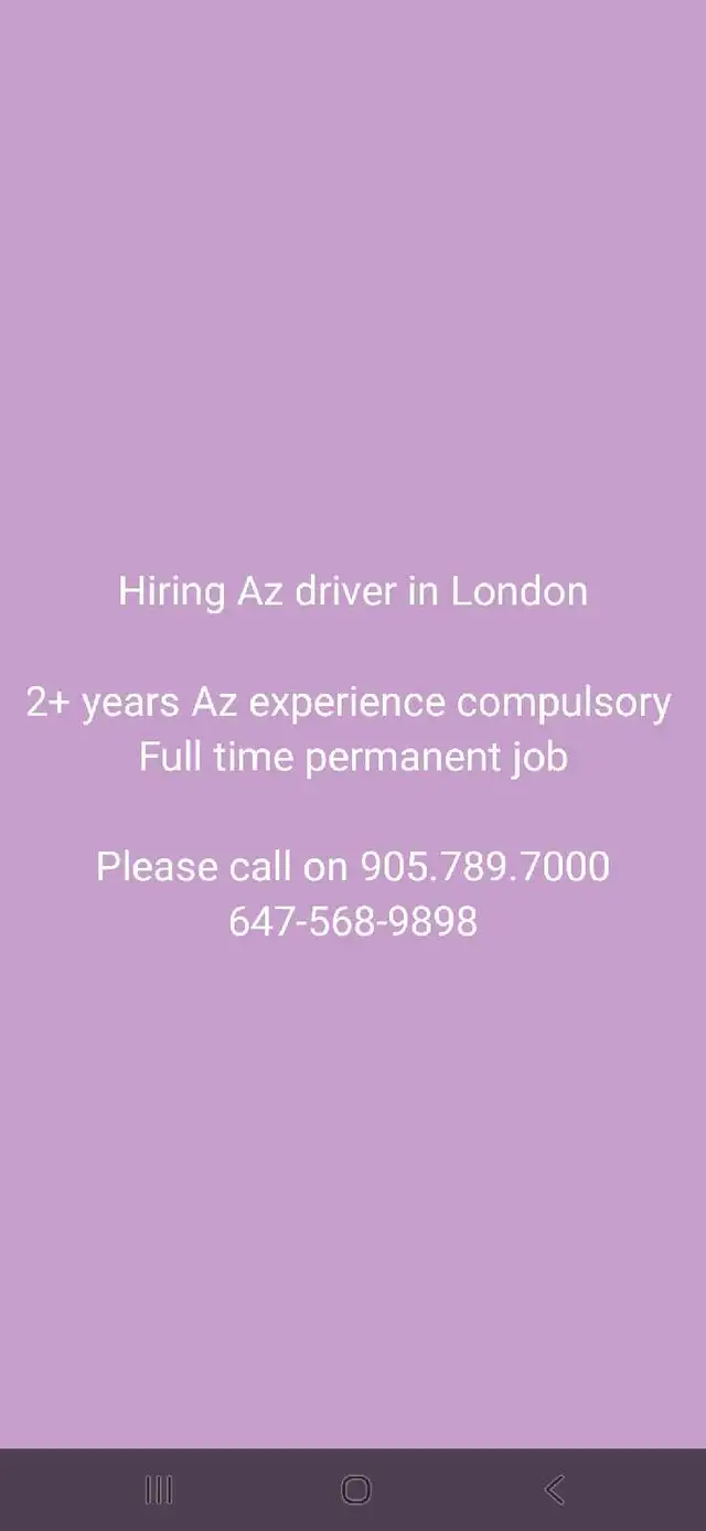 Hiring AZ driver in London(Local)