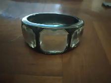 Chunky Cuff Bracelet Octagonal Clear Stones