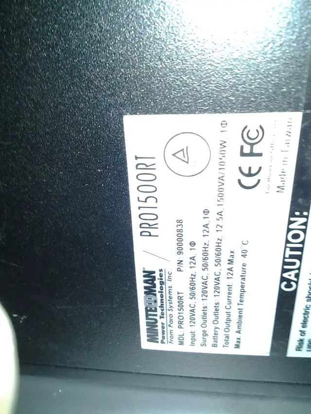 MINUTEMAN UPS LINE INTERACTIVE 1500VA 1050 WATTS UPS PRO1500RT2U - Photo 4