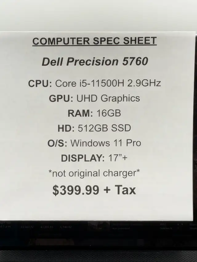 Dell Precision 5760 Laptop computer (#18579) - Photo 2