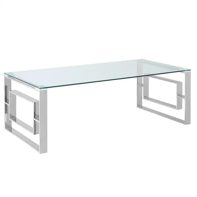 EROS Rectangular Coffee Table in Silver - Photo 2