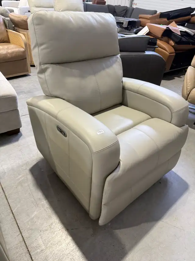 Leather glider power recliner