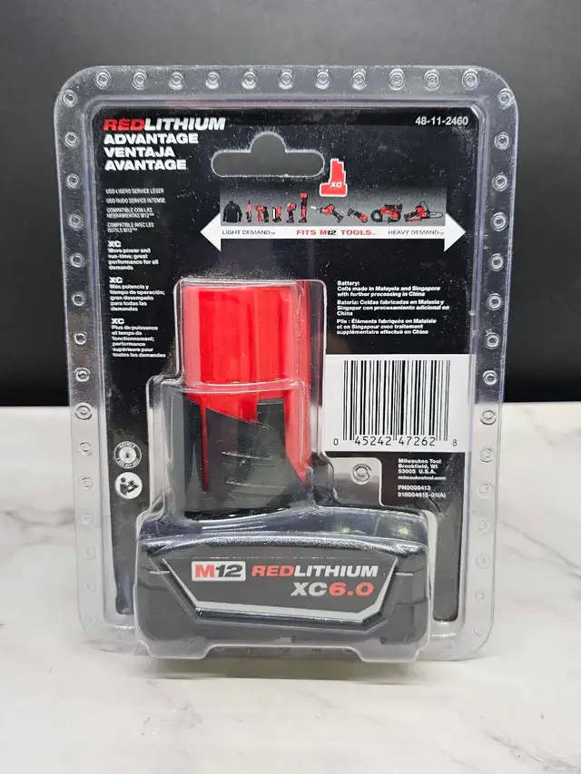 Milwaukee 48-11-2460 M12 6.0ah XC Battery NEW - Photo 2
