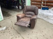 Leather recliner chair