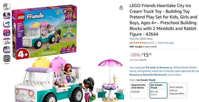 (New)LEGO Friends Heartlake City Ice Cream Truck Toy - Building - Photo 2