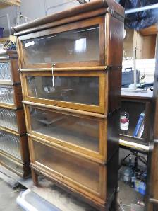 Antique barrister bookcase windows restored professionally