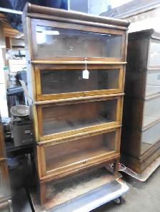 Antique barrister bookcase windows restored professionally - Photo 2
