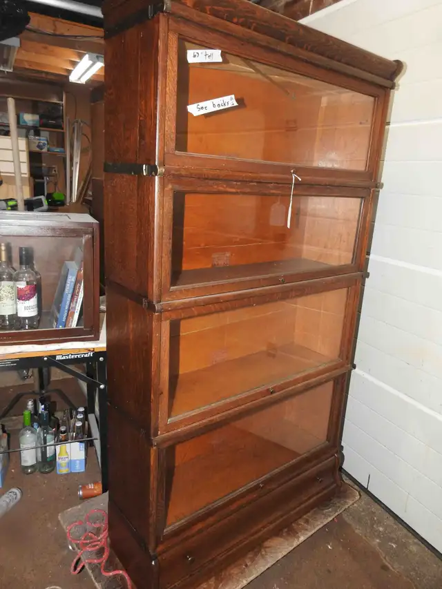 Antique barrister bookcase 4 glass windows restored profesionaly - Photo 2