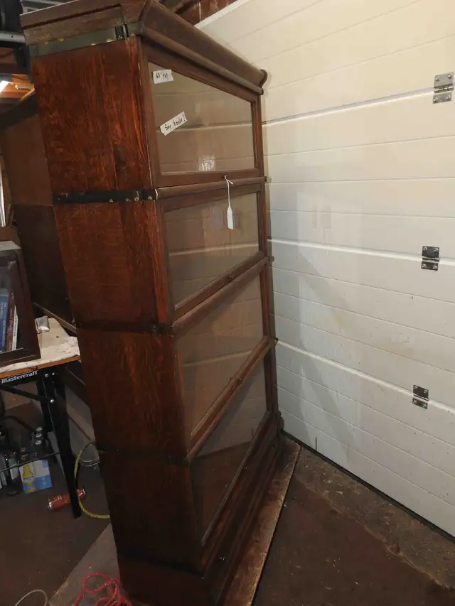 Antique barrister bookcase 4 glass windows restored profesionaly - Photo 3