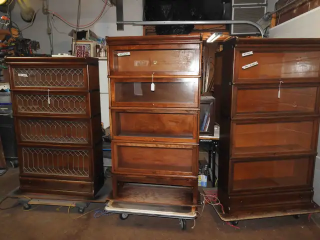 Antique barrister bookcase 4 glass windows restored profesionaly - Photo 5