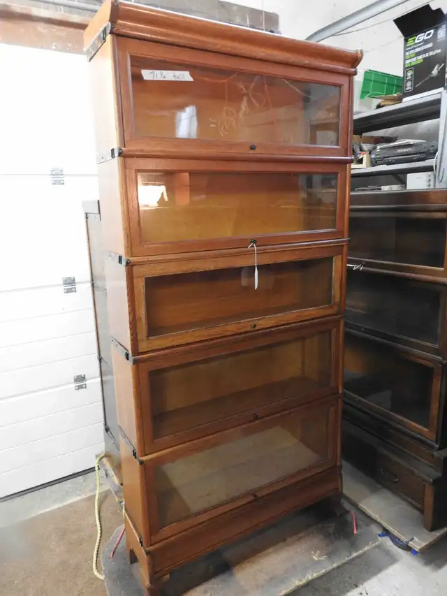 Antique barrister bookcase 5 windows, restored professionally
