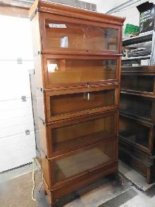 Antique barrister bookcase 5 windows, restored professionally
