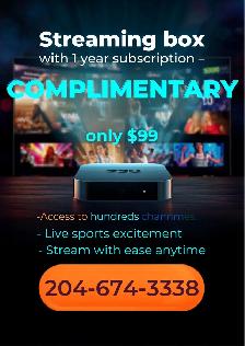Streaming Box with 1-Year Subscription – Only $99!