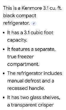REFRIGERATOR ( KENMORE COMPACT REFRIGERATOR) - Photo 5