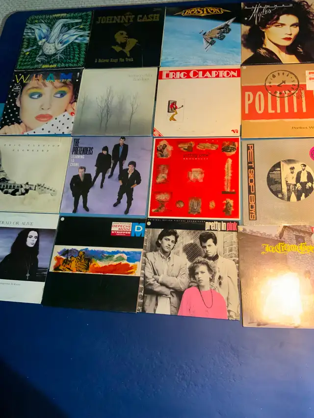 Vinyl records. Rock, pop, punk, new wave, classic rock, country