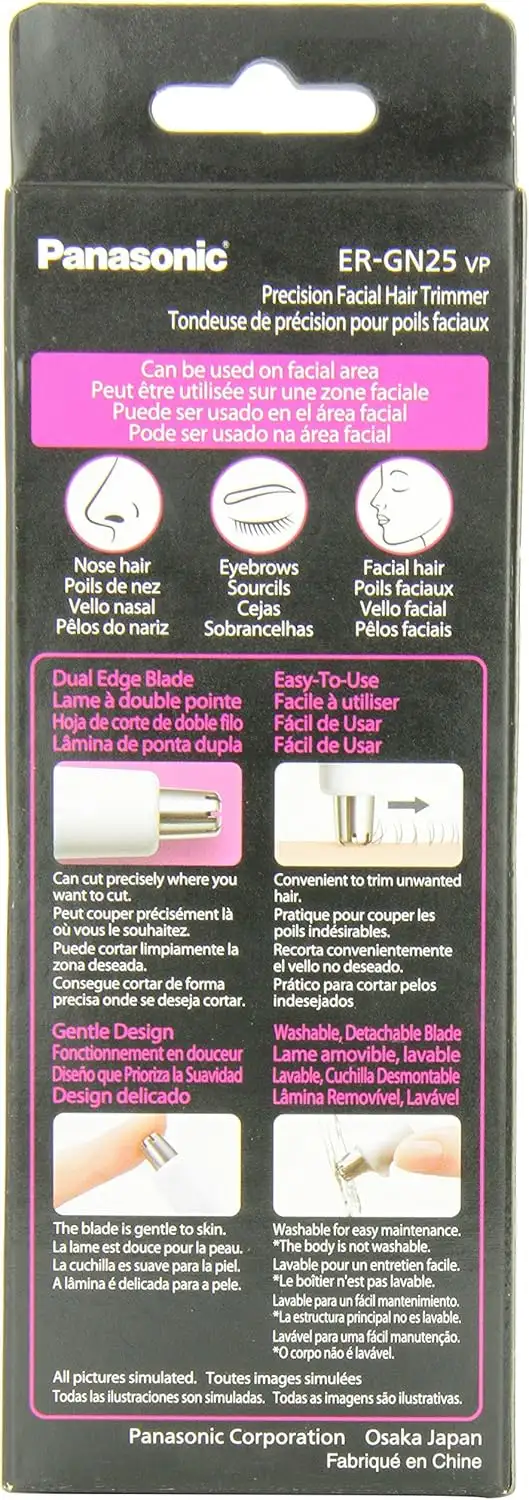 Panasonic ERGN25VP Beauty Precision Facial Hair Trimmer (Pink) - Photo 3