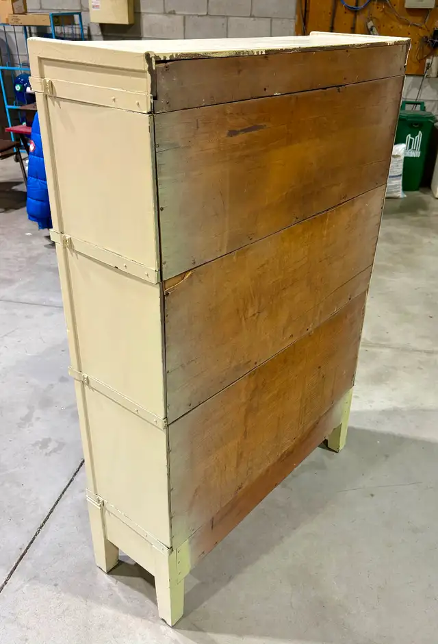 Antique White Distressed Three Tier Barrister Bookcase - Photo 6