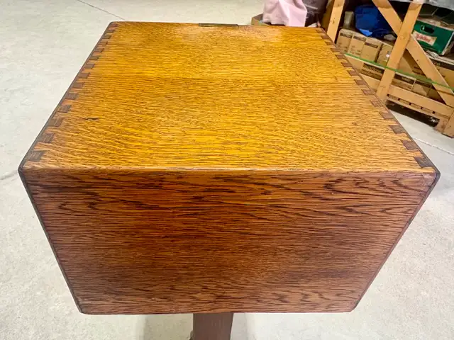 Antique Oak Library Card Catalog Cabinet (w Four Drawers) - Photo 8