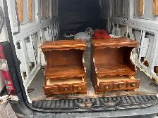 Free delivery used Pair of Wooden End Tables with Drawers - Photo 3