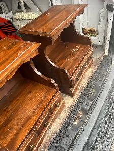 Free delivery used Pair of Wooden End Tables with Drawers - Photo 4