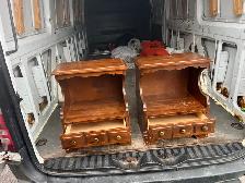 Free delivery used Pair of Wooden End Tables with Drawers - Photo 6