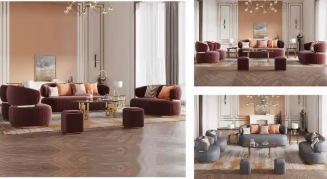 NEW 5 PIECE SET SOFA LOVE SEAT CHAIR AND TWO STOOLS - Photo 2