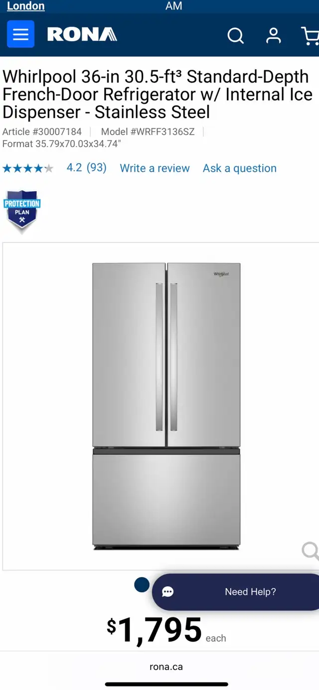 NEW 36" Whirlpool French Door Fridge (Interior Ice Maker) 31 CF - Photo 9
