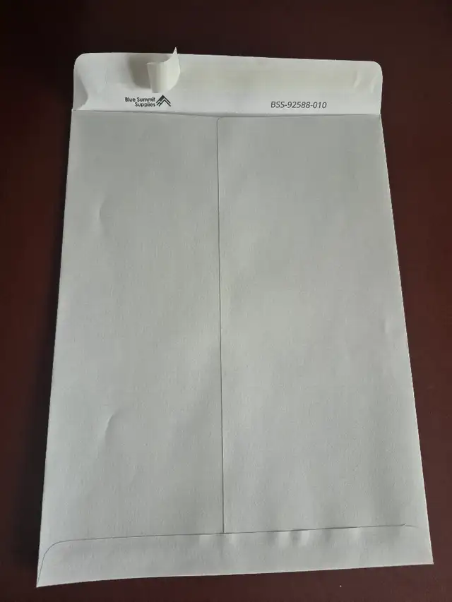 Blue Summit 9" x 12" White Security Envelopes (100 in a box)