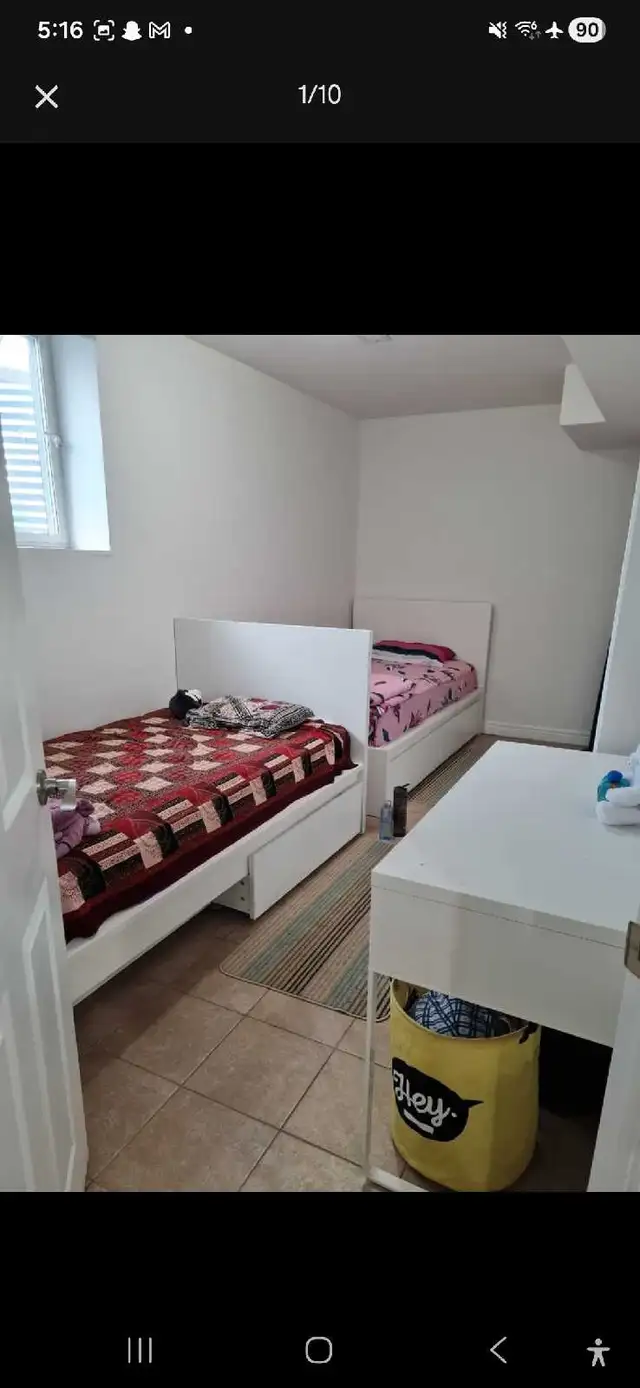 For rent in Mississauga: Furnished 2-bedroom basement apartment